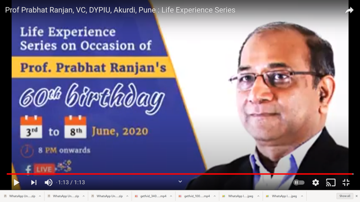 Prof Prabhat Ranjan: Life Series on 60th Birthday